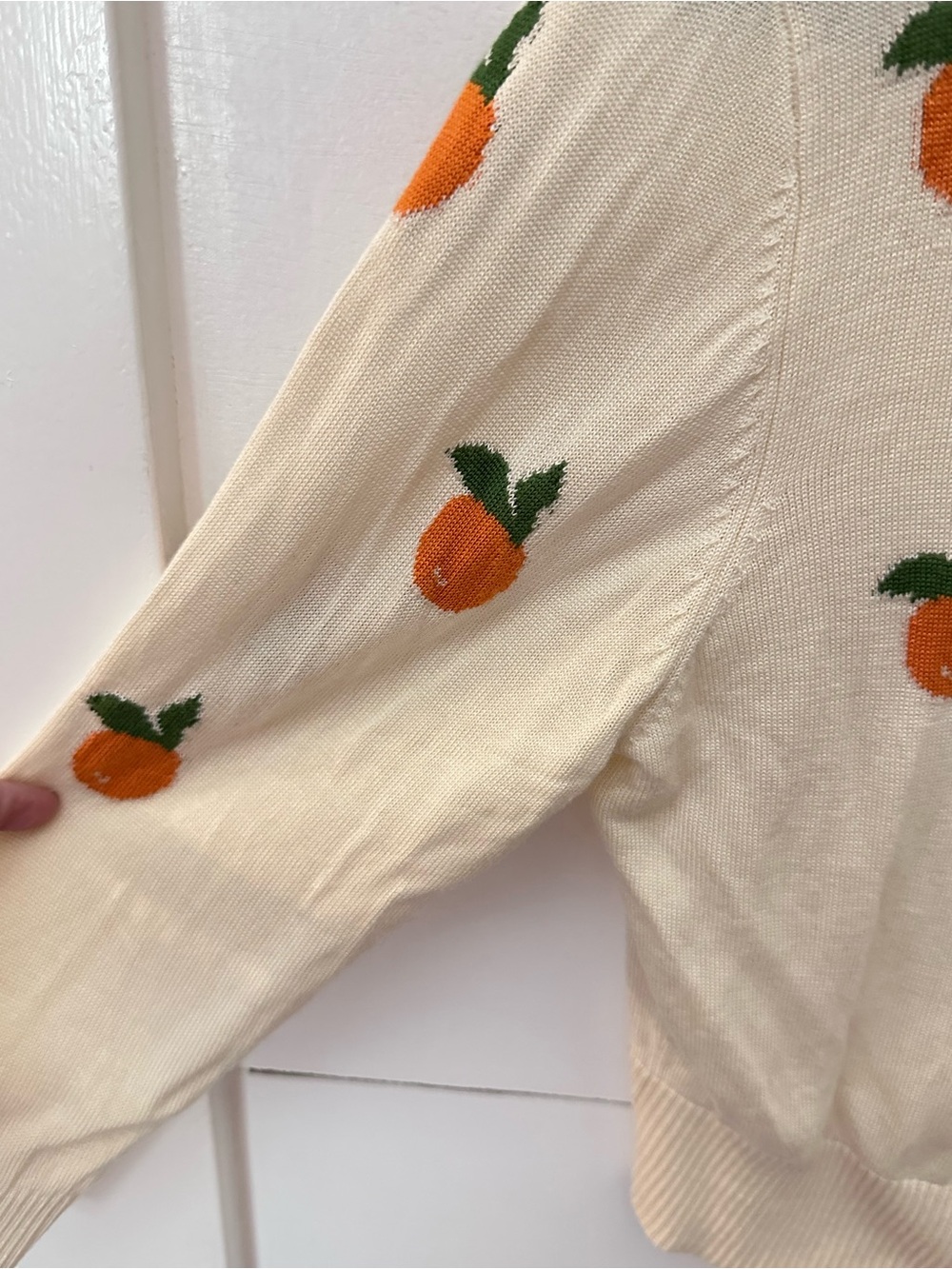 Voodoo Vixen XXL embroidered cream-oranges crop vintage inspired cardigan 50's - Picture 6 of 16